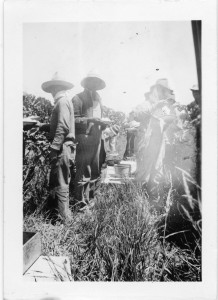 Photograph of Filipino farm workers taking a break from work